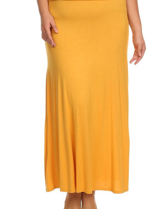 Solid High Waisted A-line Maxi Skirt | Plus Size Solid High Waisted A-line Maxi Skirt | Plus Size Skirt The Shop Room