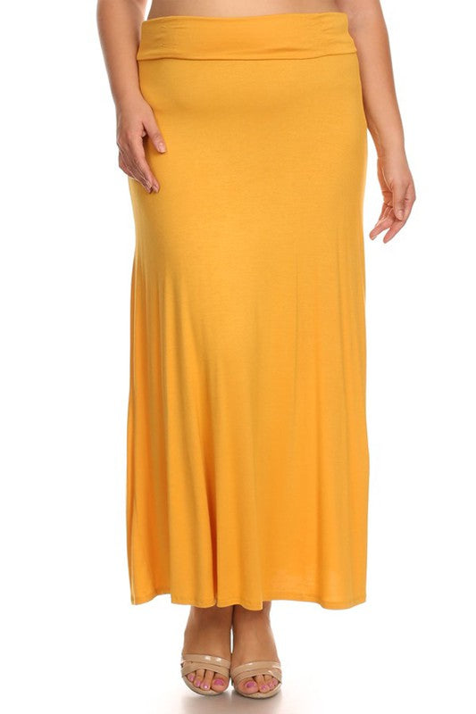 Solid High Waisted A-line Maxi Skirt | Plus Size Solid High Waisted A-line Maxi Skirt | Plus Size Skirt The Shop Room