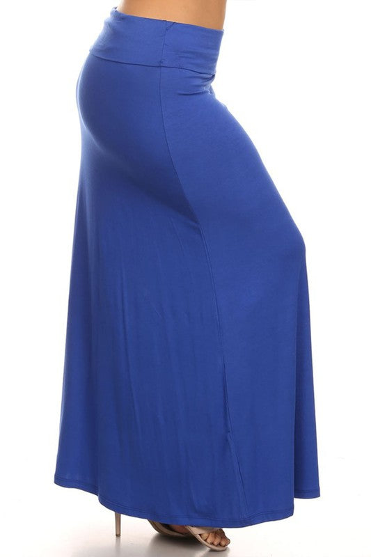 Solid High Waisted A-line Maxi Skirt | Plus Size Solid High Waisted A-line Maxi Skirt | Plus Size Skirt The Shop Room