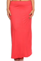 Solid High Waisted A-line Maxi Skirt | Plus Size Solid High Waisted A-line Maxi Skirt | Plus Size Skirt The Shop Room