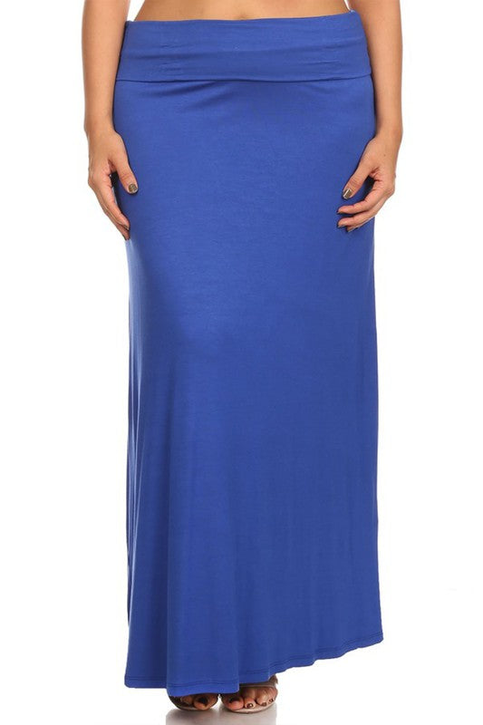 Solid High Waisted A-line Maxi Skirt | Plus Size Solid High Waisted A-line Maxi Skirt | Plus Size Skirt The Shop Room