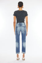 High Rise Cuffed Slim Straight Jeans High Rise Cuffed Slim Straight Jeans Pants The Shop Room