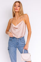 Spaghetti Strap Cowl Neck Bodysuit Spaghetti Strap Cowl Neck Bodysuit Top The Shop Room
