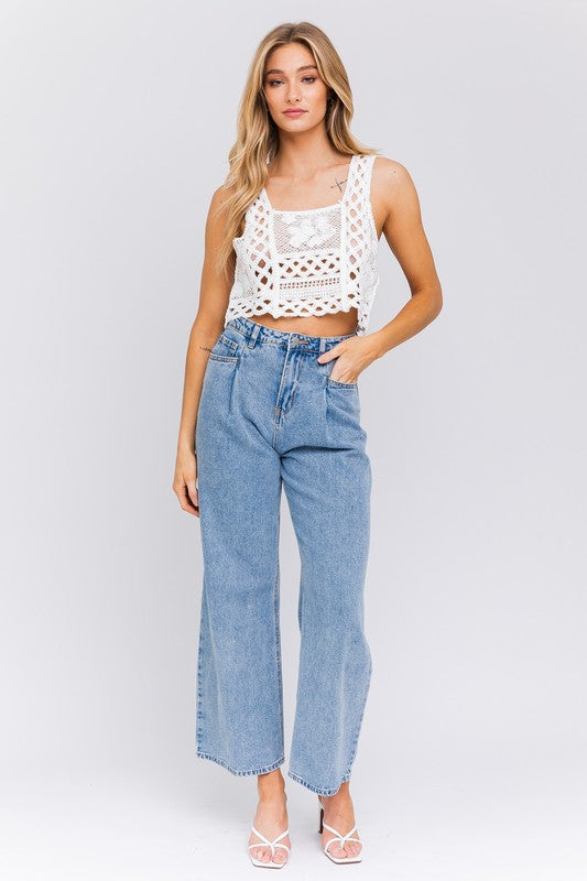 Sleeveless Crochet Top Sleeveless Crochet Top Top The Shop Room