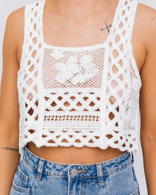 Sleeveless Crochet Top Sleeveless Crochet Top Top The Shop Room
