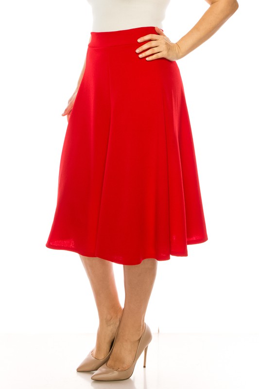 Elegant Edge Paneled A-line Midi Skirt | Plus Size Elegant Edge Paneled A-line Midi Skirt | Plus Size Skirt The Shop Room