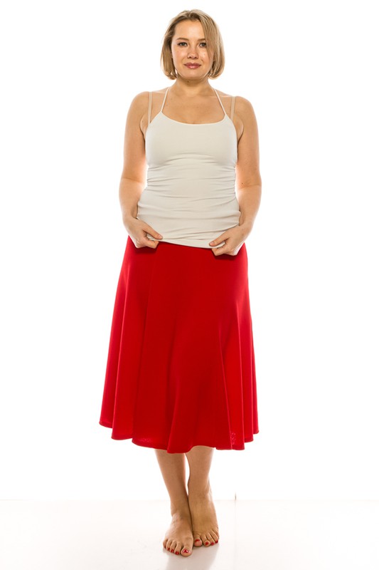 Elegant Edge Paneled A-line Midi Skirt | Plus Size Elegant Edge Paneled A-line Midi Skirt | Plus Size Skirt The Shop Room