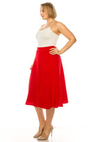 Elegant Edge Paneled A-line Midi Skirt | Plus Size Elegant Edge Paneled A-line Midi Skirt | Plus Size Skirt The Shop Room