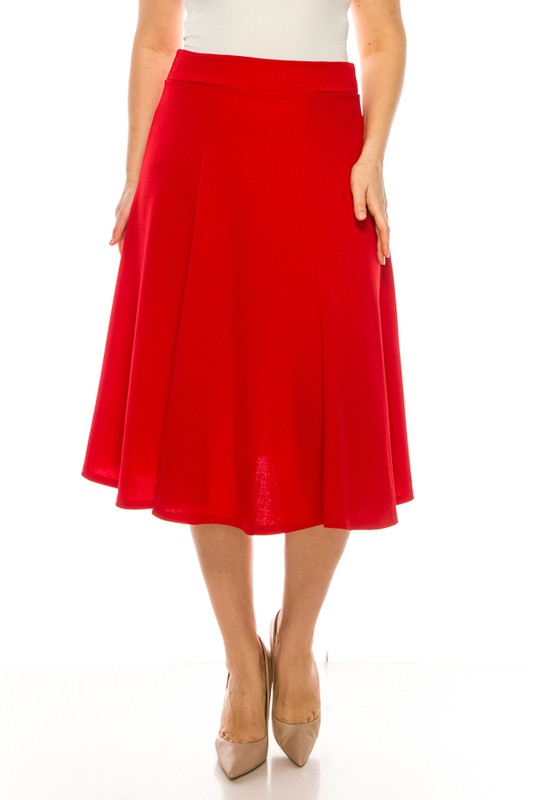 Paneled A-line Midi Skirt | Plus Size Paneled A-line Midi Skirt | Plus Size Skirt The Shop Room