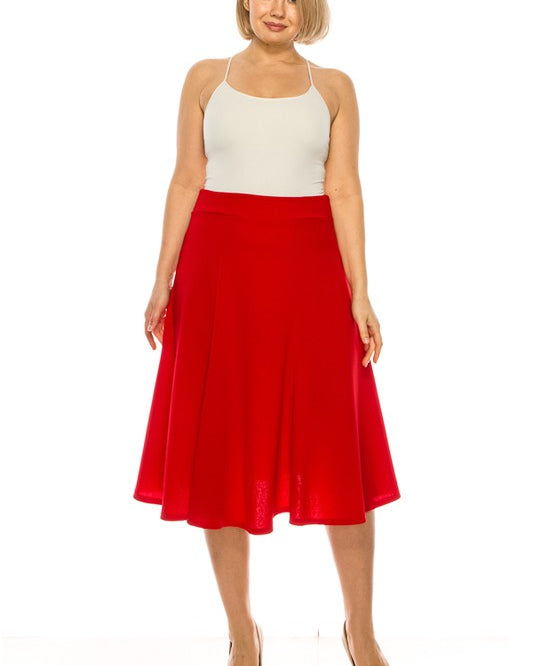 Elegant Edge Paneled A-line Midi Skirt | Plus Size Elegant Edge Paneled A-line Midi Skirt | Plus Size Skirt The Shop Room
