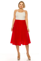 Elegant Edge Paneled A-line Midi Skirt | Plus Size Elegant Edge Paneled A-line Midi Skirt | Plus Size Skirt The Shop Room