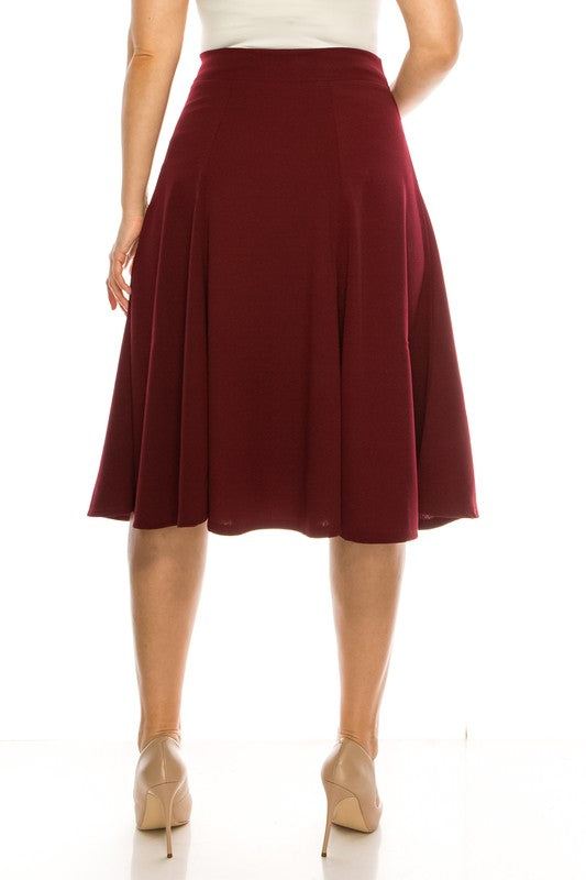 Paneled A-line Midi Skirt | Plus Size Paneled A-line Midi Skirt | Plus Size Skirt The Shop Room