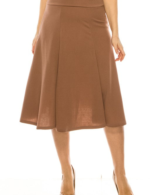 Paneled A-line Midi Skirt | Plus Size Paneled A-line Midi Skirt | Plus Size Skirt The Shop Room