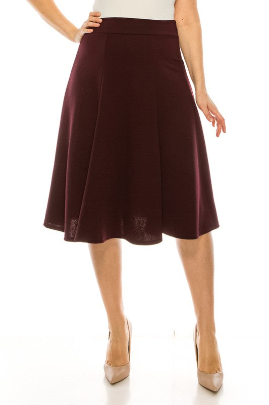Paneled A-line Midi Skirt | Plus Size Paneled A-line Midi Skirt | Plus Size Skirt The Shop Room