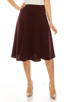 Elegant Edge Paneled A-line Midi Skirt | Plus Size Elegant Edge Paneled A-line Midi Skirt | Plus Size Skirt The Shop Room