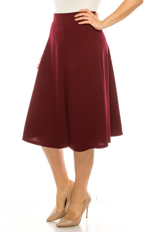 Paneled A-line Midi Skirt | Plus Size Paneled A-line Midi Skirt | Plus Size Skirt The Shop Room