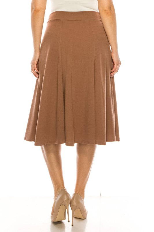 Paneled A-line Midi Skirt | Plus Size Paneled A-line Midi Skirt | Plus Size Skirt The Shop Room