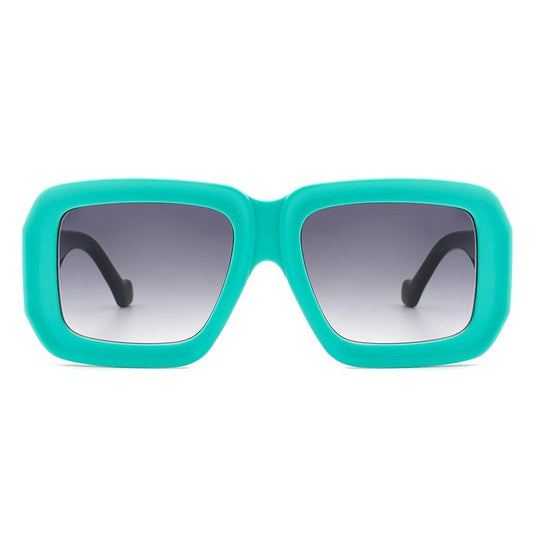 Square Retro Bold Fashion Flat Top Sunglasses