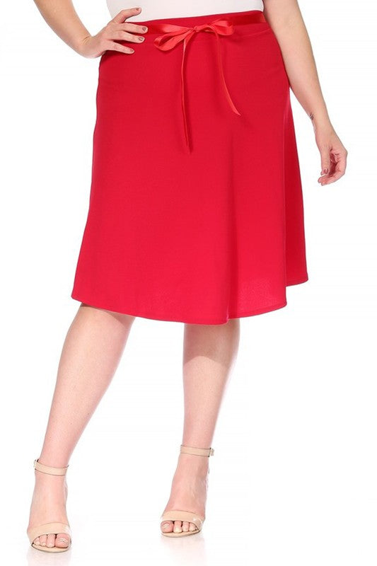 Solid A-line Knee Length Skirt | Plus Size Solid A-line Knee Length Skirt | Plus Size Skirt The Shop Room