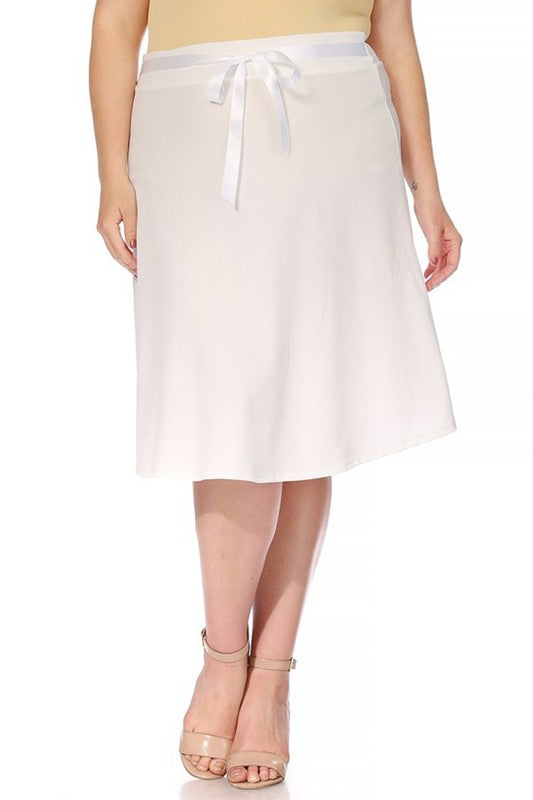Solid A-line Knee Length Skirt | Plus Size Solid A-line Knee Length Skirt | Plus Size Skirt The Shop Room