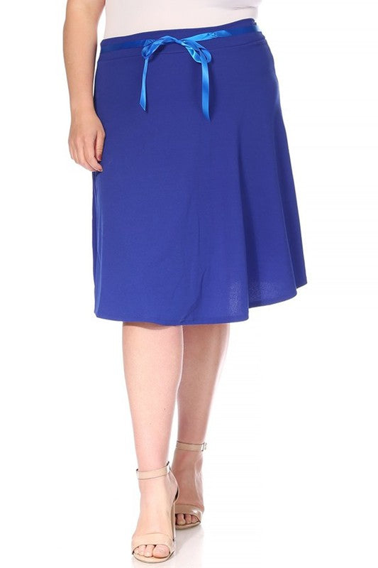 Solid A-line Knee Length Skirt | Plus Size Solid A-line Knee Length Skirt | Plus Size Skirt The Shop Room