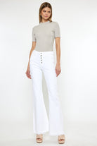 High Rise White Flare Jeans High Rise White Flare Jeans Pants The Shop Room