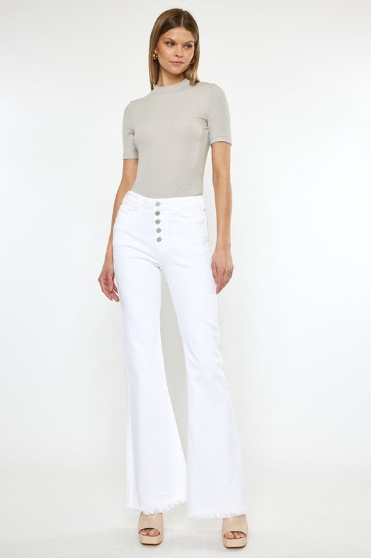 High Rise White Flare Jeans High Rise White Flare Jeans Pants The Shop Room