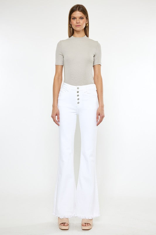 High Rise White Flare Jeans High Rise White Flare Jeans Pants The Shop Room