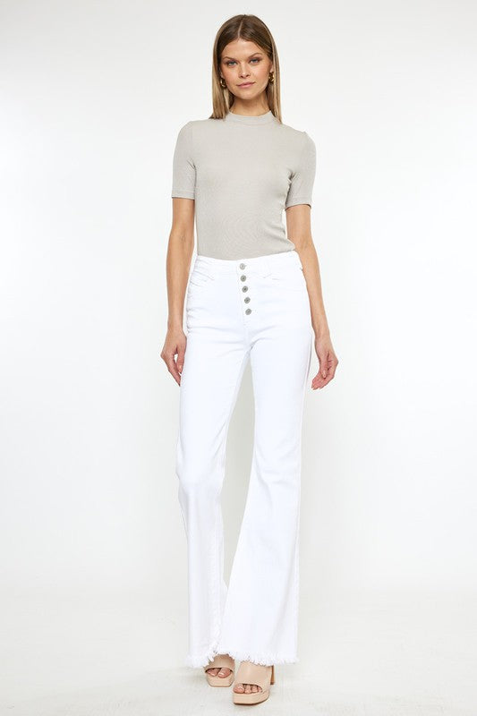 High Rise White Flare Jeans High Rise White Flare Jeans Pants The Shop Room