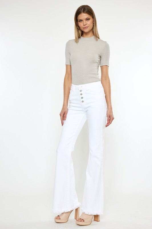 High Rise White Flare Jeans High Rise White Flare Jeans Pants The Shop Room