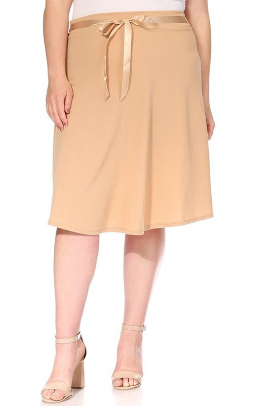 Solid A-line Knee Length Skirt | Plus Size Solid A-line Knee Length Skirt | Plus Size Skirt The Shop Room