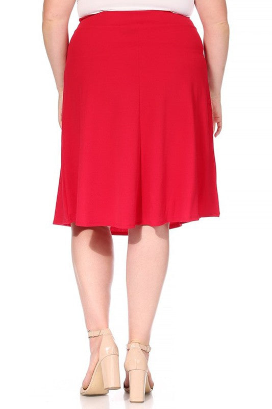 Solid A-line Knee Length Skirt | Plus Size Solid A-line Knee Length Skirt | Plus Size Skirt The Shop Room