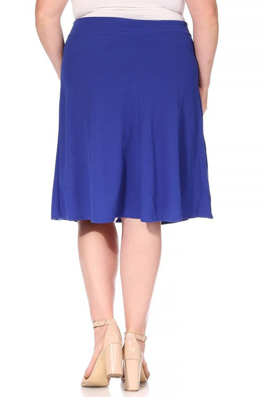 Solid A-line Knee Length Skirt | Plus Size Solid A-line Knee Length Skirt | Plus Size Skirt The Shop Room