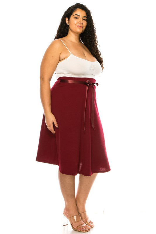 Solid A-line Knee Length Skirt | Plus Size Solid A-line Knee Length Skirt | Plus Size Skirt The Shop Room