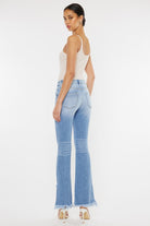 High Rise Leg Distress Bootcut Jeans High Rise Leg Distress Bootcut Jeans Pants The Shop Room