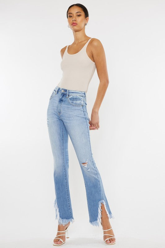 High Rise Leg Distress Bootcut Jeans High Rise Leg Distress Bootcut Jeans Pants The Shop Room