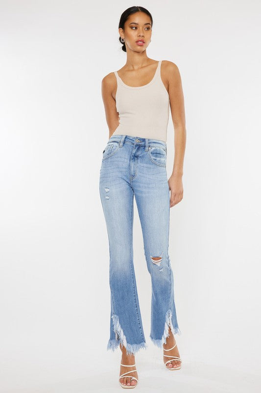 High Rise Leg Distress Bootcut Jeans High Rise Leg Distress Bootcut Jeans Pants The Shop Room