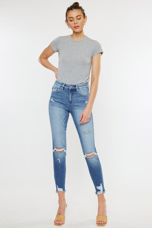 High Rise Fray Hem Ankle Skinny Jeans High Rise Fray Hem Ankle Skinny Jeans Pants The Shop Room