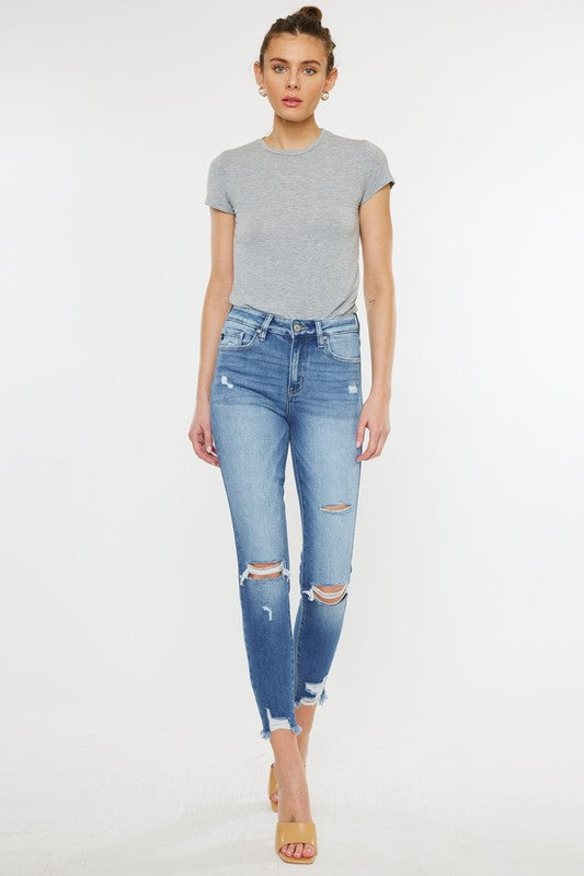 High Rise Fray Hem Ankle Skinny Jeans High Rise Fray Hem Ankle Skinny Jeans Pants The Shop Room