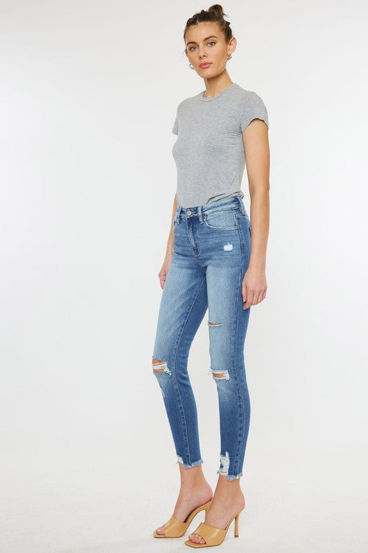 High Rise Fray Hem Ankle Skinny Jeans High Rise Fray Hem Ankle Skinny Jeans Pants The Shop Room