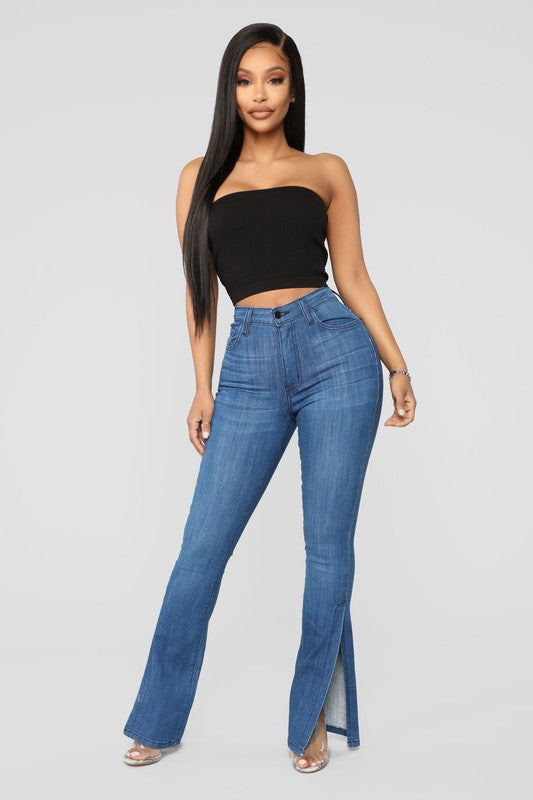 Solid Ribbed Seamless Bandeau | Crop Top Solid Ribbed Seamless Bandeau | Crop Top Top The Shop Room