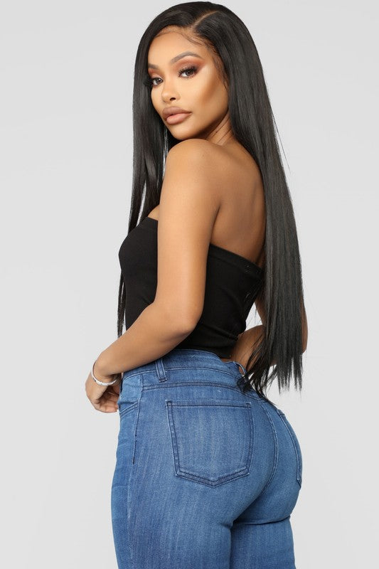 Solid Ribbed Seamless Bandeau | Crop Top Solid Ribbed Seamless Bandeau | Crop Top Top The Shop Room