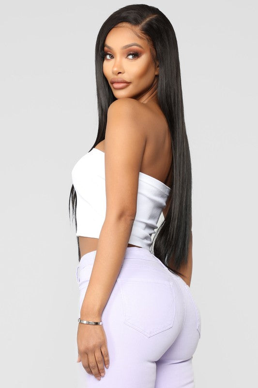 Solid Ribbed Seamless Bandeau | Crop Top Solid Ribbed Seamless Bandeau | Crop Top Top The Shop Room