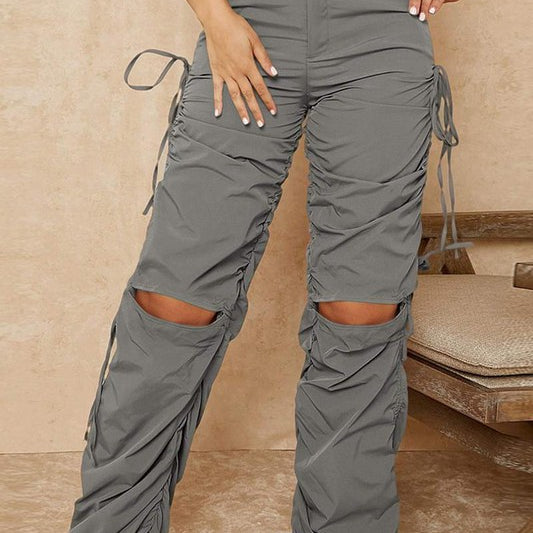 Cut Out Drawstring Side Pants Cut Out Drawstring Side Pants Pants The Shop Room
