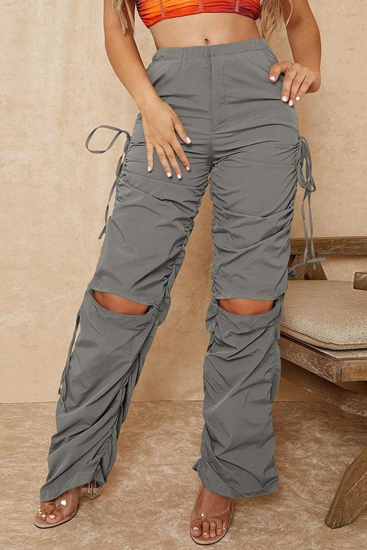 Cut Out Drawstring Side Pants Cut Out Drawstring Side Pants Pants The Shop Room