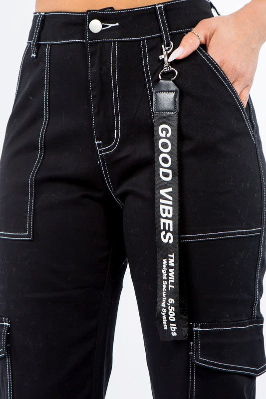 High Waist Good Vibes Cargo Jogger Pants High Waist Good Vibes Cargo Jogger Pants Pants The Shop Room
