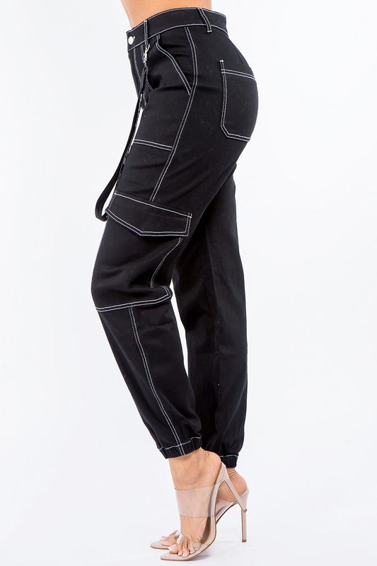 High Waist Good Vibes Cargo Jogger Pants High Waist Good Vibes Cargo Jogger Pants Pants The Shop Room