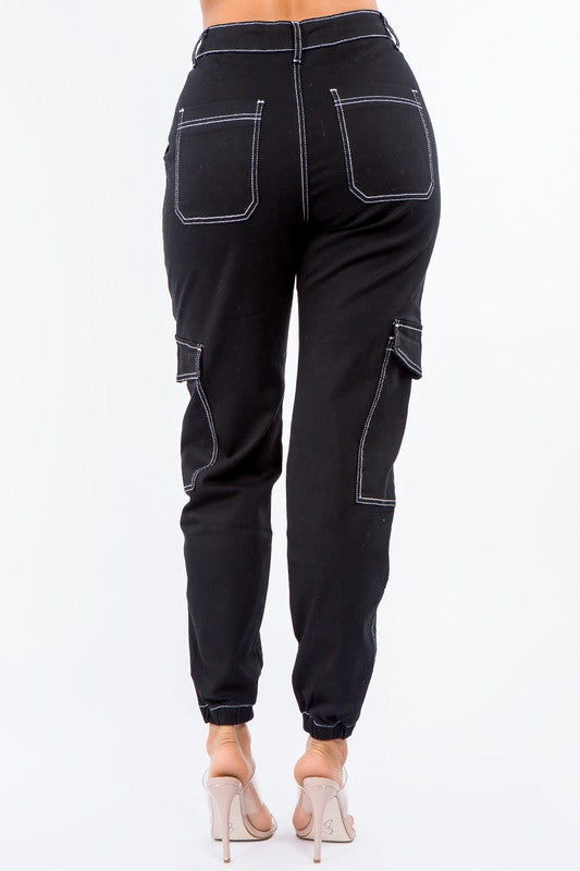 High Waist Good Vibes Cargo Jogger Pants High Waist Good Vibes Cargo Jogger Pants Pants The Shop Room