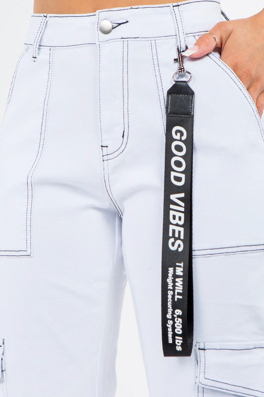 High Waist Good Vibes Cargo Jogger Pants High Waist Good Vibes Cargo Jogger Pants Pants The Shop Room
