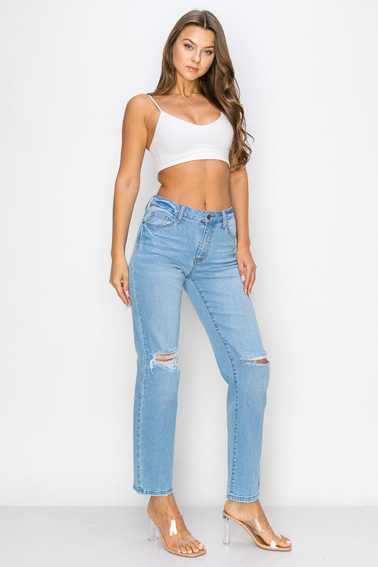 High Rise Stretch Straight Leg Jeans High Rise Stretch Straight Leg Jeans Jeans The Shop Room
